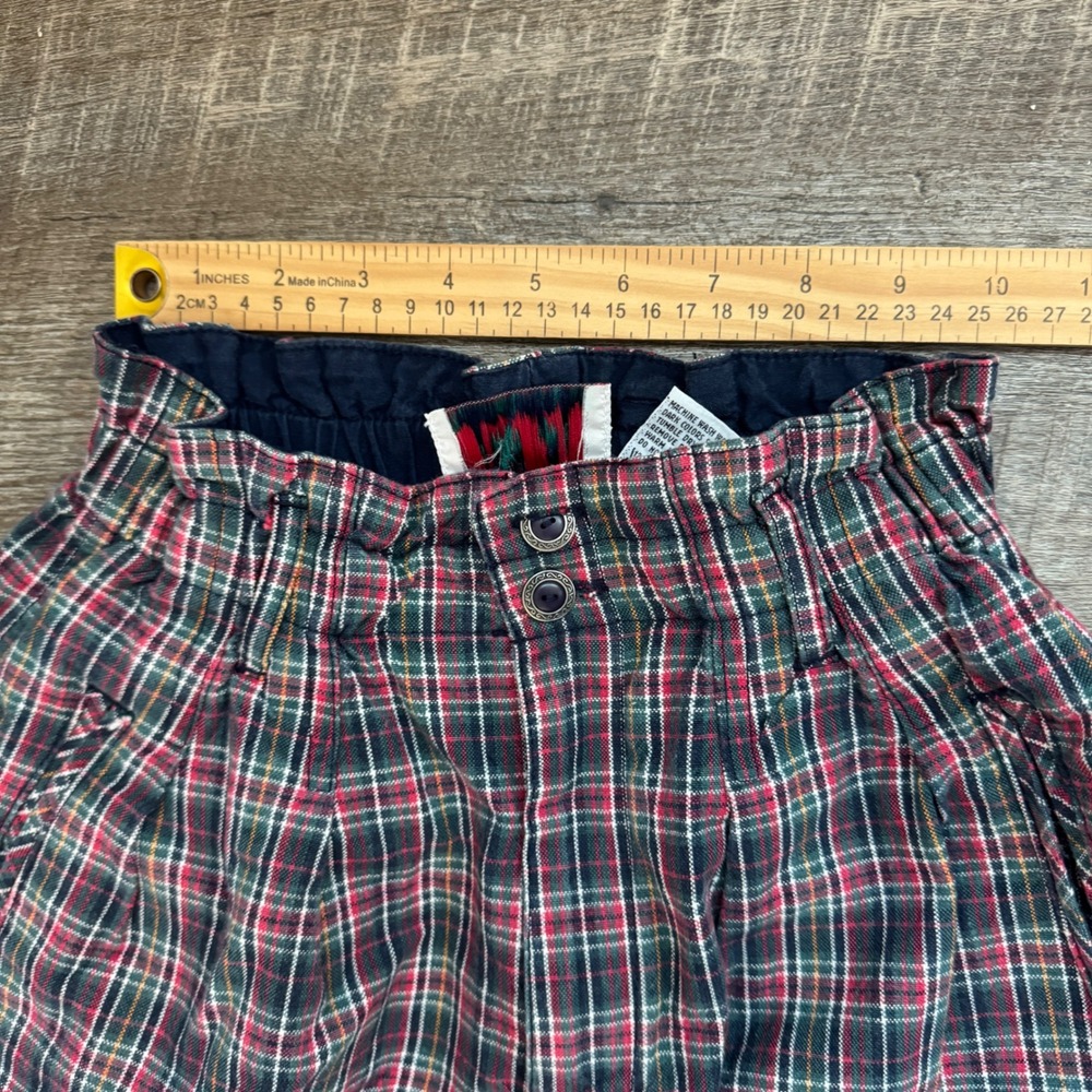 Paris Sport Club Vintage Plaid High Waisted Balloon Pants Red Green Preppy Sz XS - Picture 5 of 9
